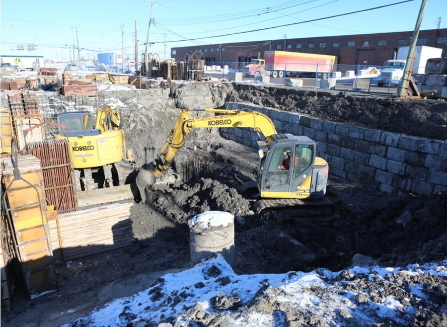 Foundation excavation for an Inuit health center