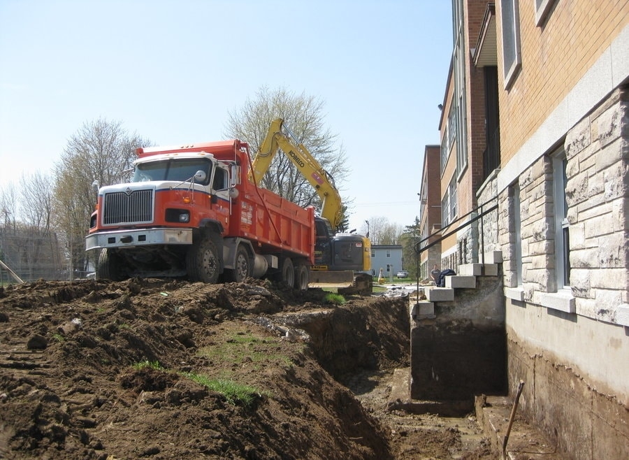 Excavation for waterproofing